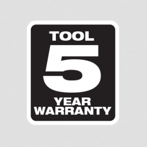 The Milwaukee M18 FUEL mid-torque impact wrench has a 5 year warranty.