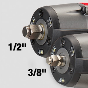 Milwaukee mid-torque impact wrench available in 3/8 inch and 1/2 inch friction ring anvil sizes