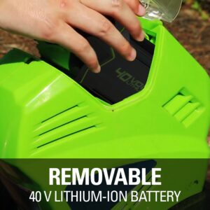 Greenworks 40V 10-inch Cordless Cultivator/Tiller with 40 Ah Battery and Charger, 27062