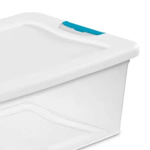 Sterilite 3.75 Gallon Stackable Plastic Storage Tote With Lid, Clear, 12 Count