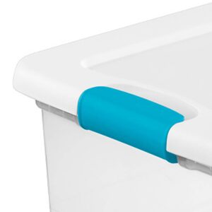 Sterilite 3.75 Gallon Stackable Plastic Storage Tote With Lid, Clear, 12 Count